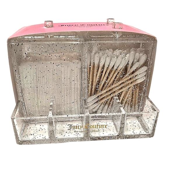 Juicy Couture Home Glitter Infused Cosmetic Organizer w/Cotton Products - Picture 3 of 8